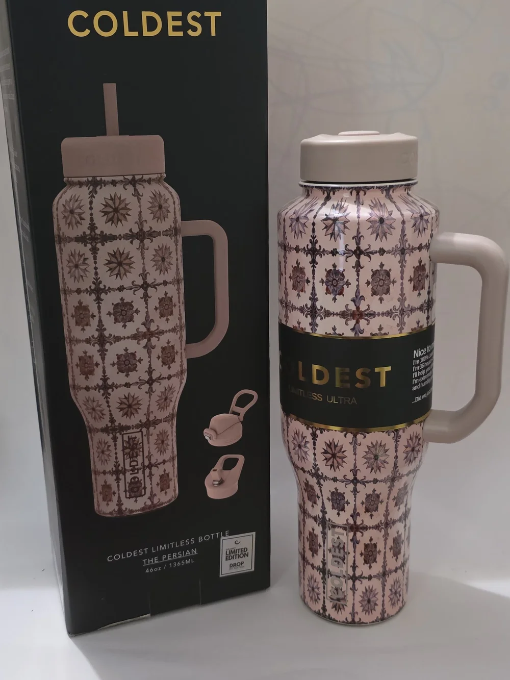 Coldest Persian 46oz Limitless Stainless Insulated Travel Bottle with Handle
